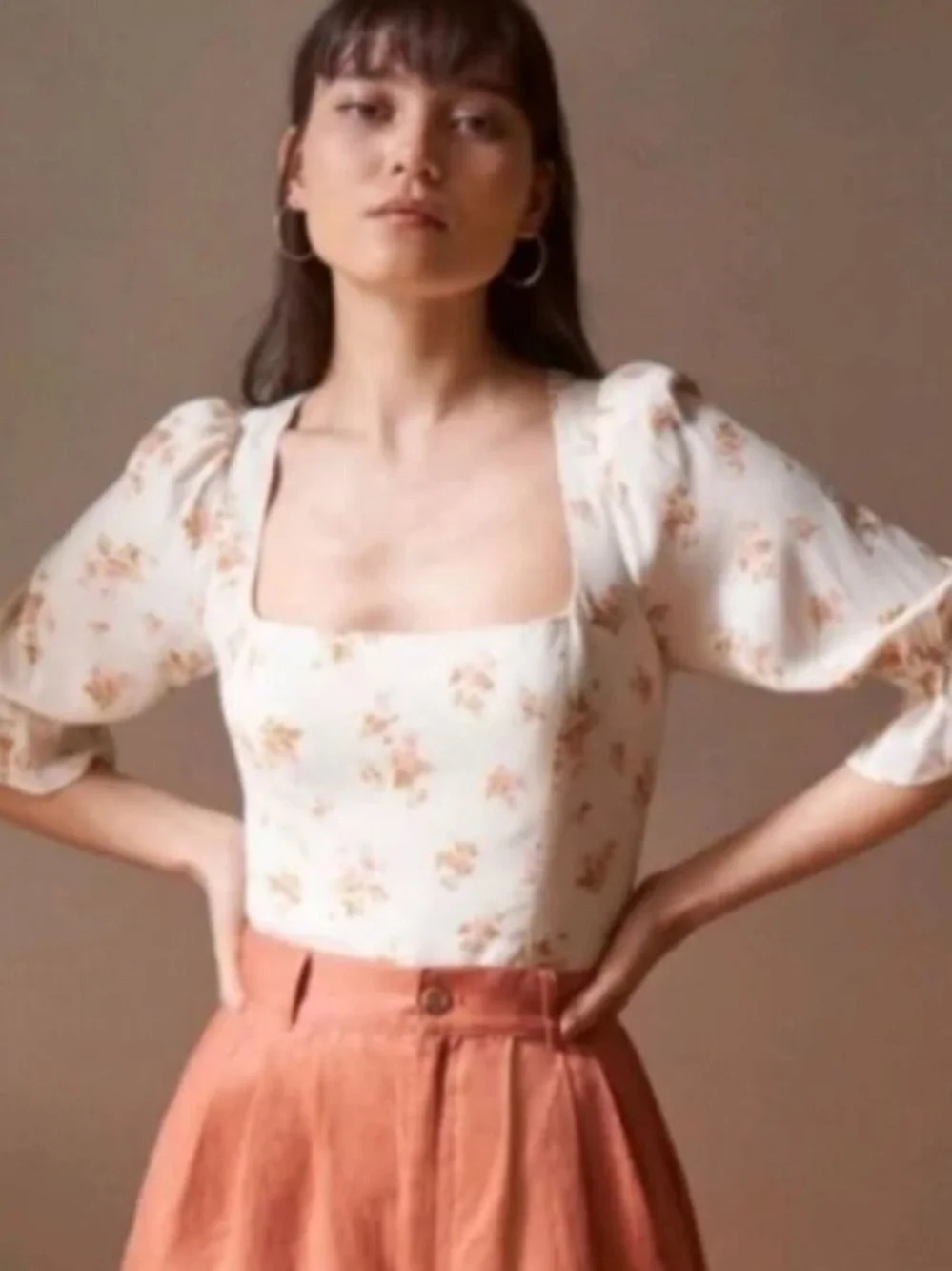 Reformation Ana Ruffled Floral Blouse in Mildred size 6 $148